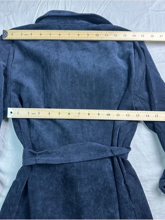 💙 Tommy Hilfiger Blue Corduroy Belted Shirt Dress Sz 6 8867-10 💙 - Picture 15 of 16